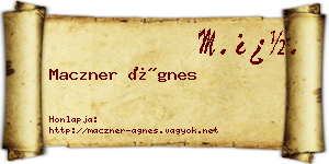 Maczner Ágnes névjegykártya