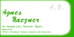 agnes maczner business card