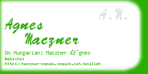 agnes maczner business card